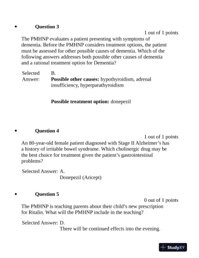 NURS6630N Pharmacology Final Exam Week 11 With Answers (76 Solved Questions) - Page 3 preview image