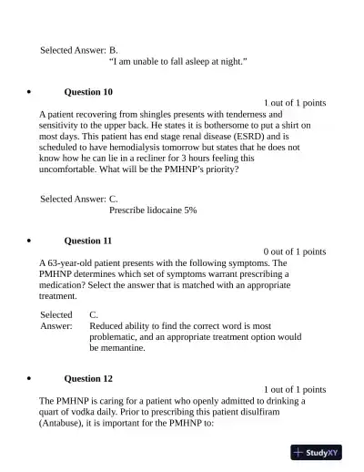 NURS6630N Pharmacology Final Exam Week 11 With Answers (76 Solved Questions) - Page 5 preview image