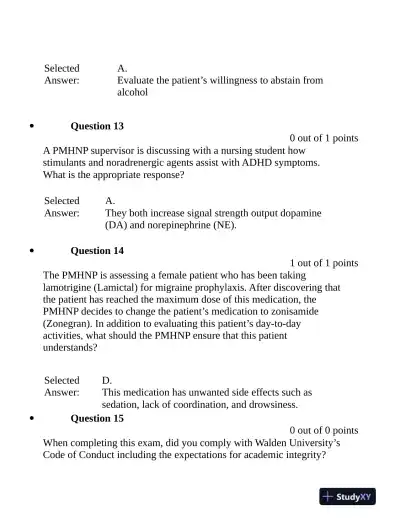 NURS6630N Pharmacology Final Exam Week 11 With Answers (76 Solved Questions) - Page 6 preview image