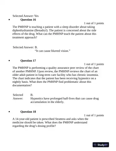 NURS6630N Pharmacology Final Exam Week 11 With Answers (76 Solved Questions) - Page 7 preview image