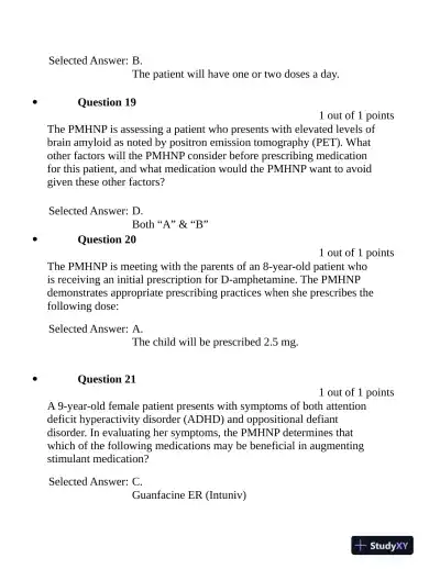 NURS6630N Pharmacology Final Exam Week 11 With Answers (76 Solved Questions) - Page 8 preview image