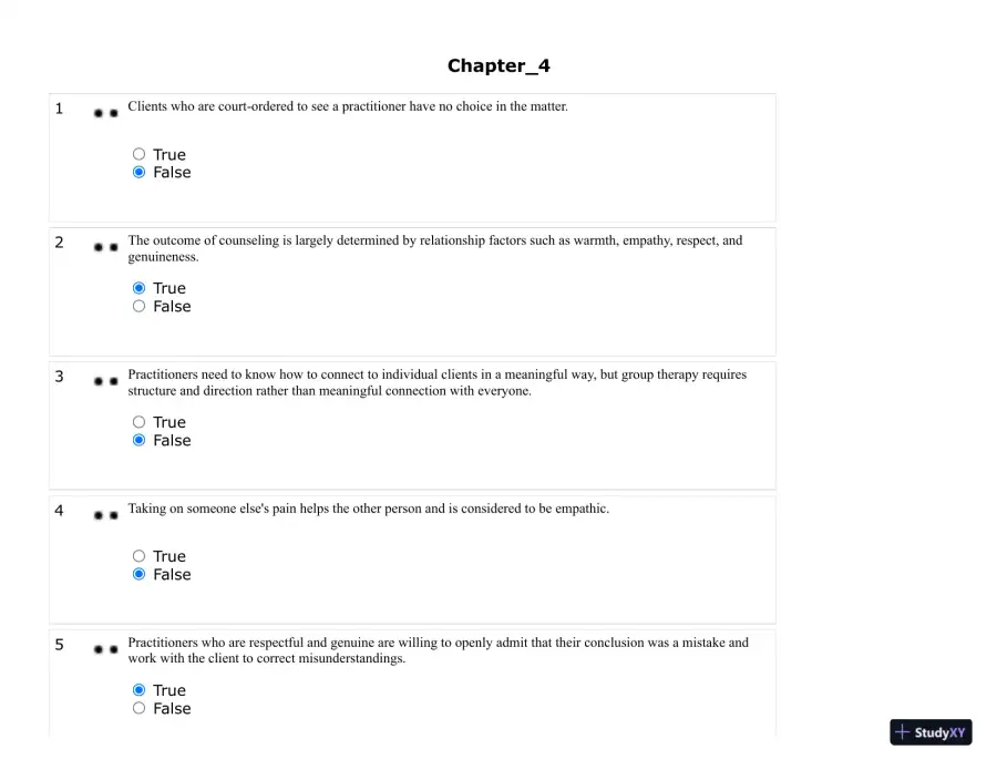 Test Bank For Developing Helping Skills: A Step-by-Step Approach to Competency, 3rd Edition, page 26