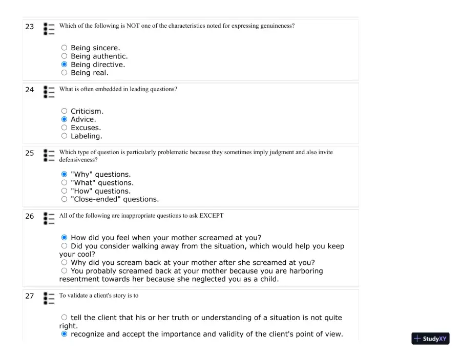 Test Bank For Developing Helping Skills: A Step-by-Step Approach to Competency, 3rd Edition, page 31