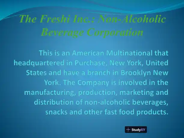 The Freshi Inc.: Non-Alcoholic Beverage Corporation - Page 1 preview image