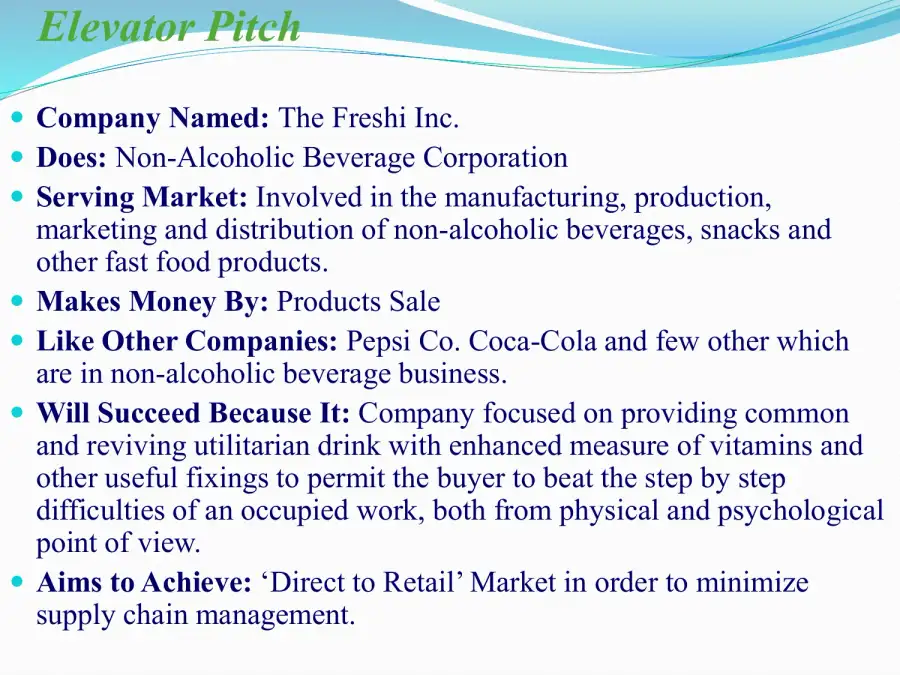 The Freshi Inc.: Non-Alcoholic Beverage Corporation, page 2