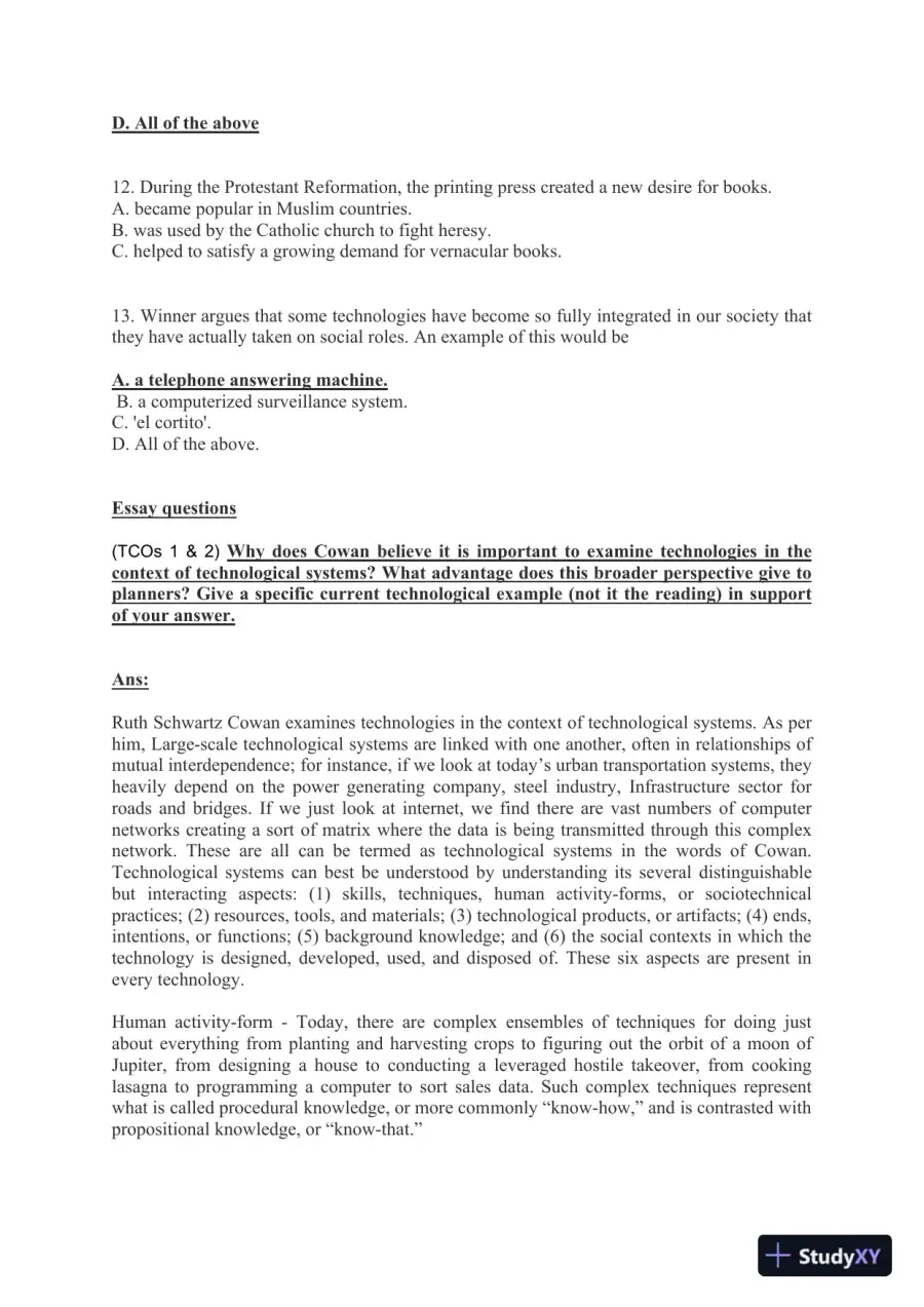 Exploring Technological Systems: Understanding the Interdependence and Impact of Technology in Society, page 4