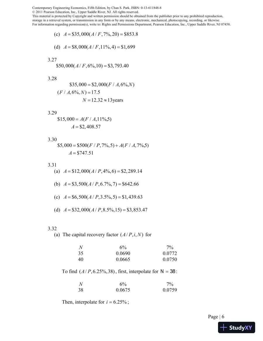 Solution Manual For Contemporary Engineering Economics, 5th Edition, page 11