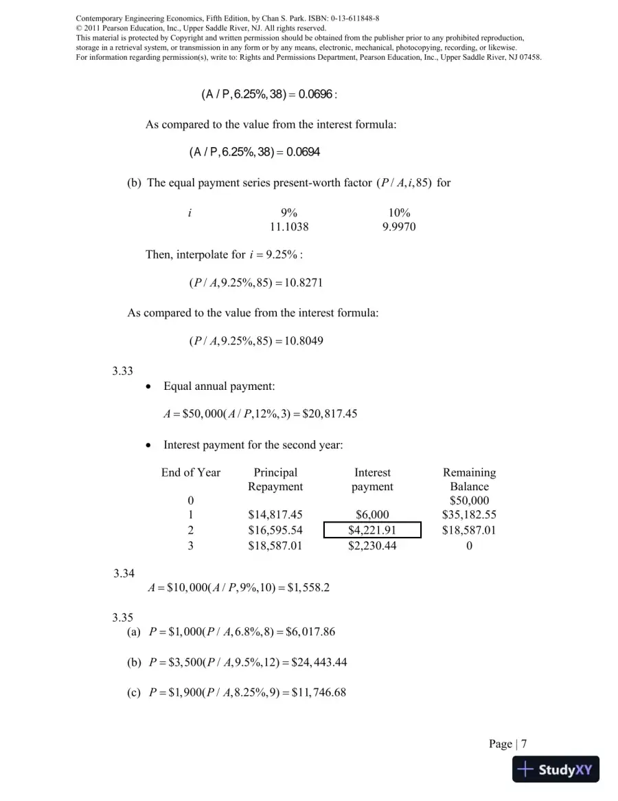 Solution Manual For Contemporary Engineering Economics, 5th Edition, page 12