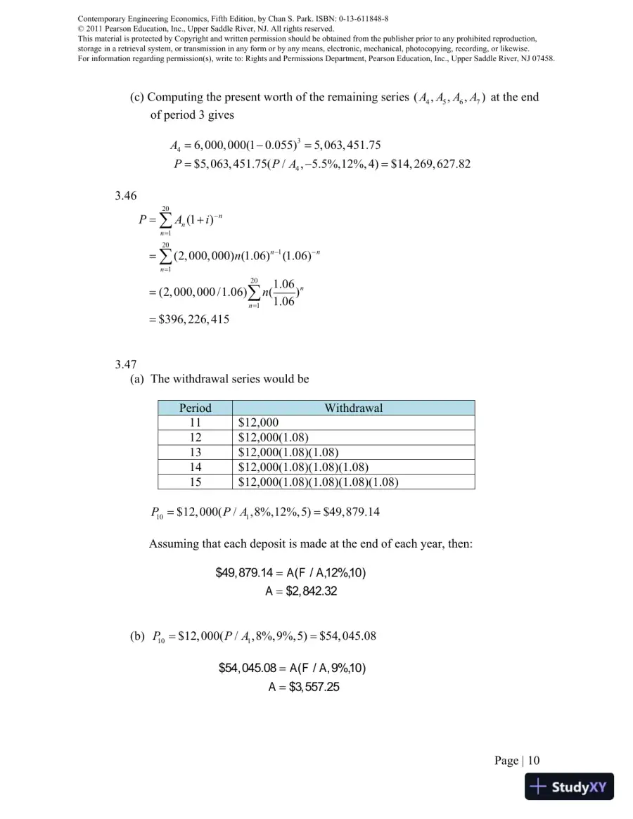 Solution Manual For Contemporary Engineering Economics, 5th Edition, page 15