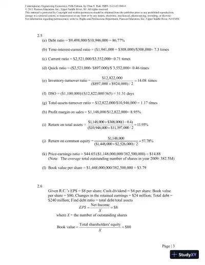 Solution Manual For Contemporary Engineering Economics, 5th Edition - Page 4 preview image
