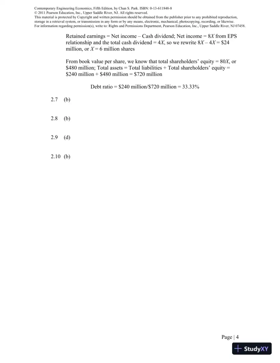 Solution Manual For Contemporary Engineering Economics, 5th Edition, page 5
