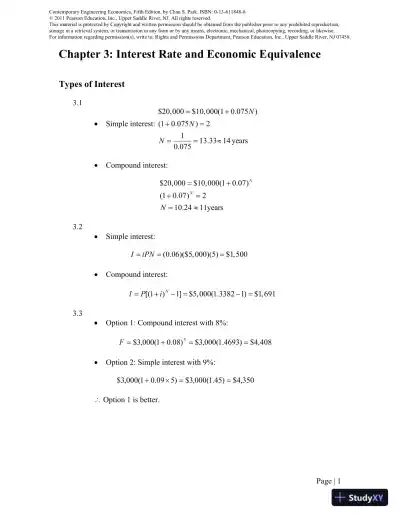 Solution Manual For Contemporary Engineering Economics, 5th Edition - Page 6 preview image