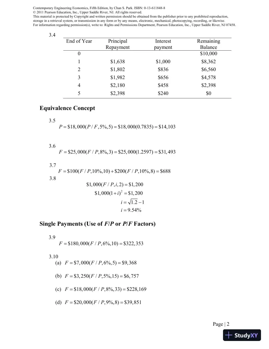 Solution Manual For Contemporary Engineering Economics, 5th Edition, page 7