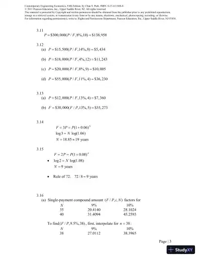 Solution Manual For Contemporary Engineering Economics, 5th Edition - Page 8 preview image