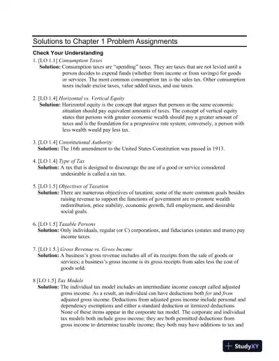 Taxation For Decision Makers, 2016 6th Edition Solution Manual - Page 1 preview image