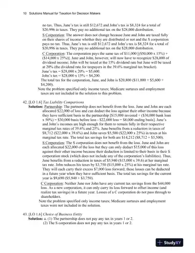 Taxation For Decision Makers, 2016 6th Edition Solution Manual - Page 11 preview image