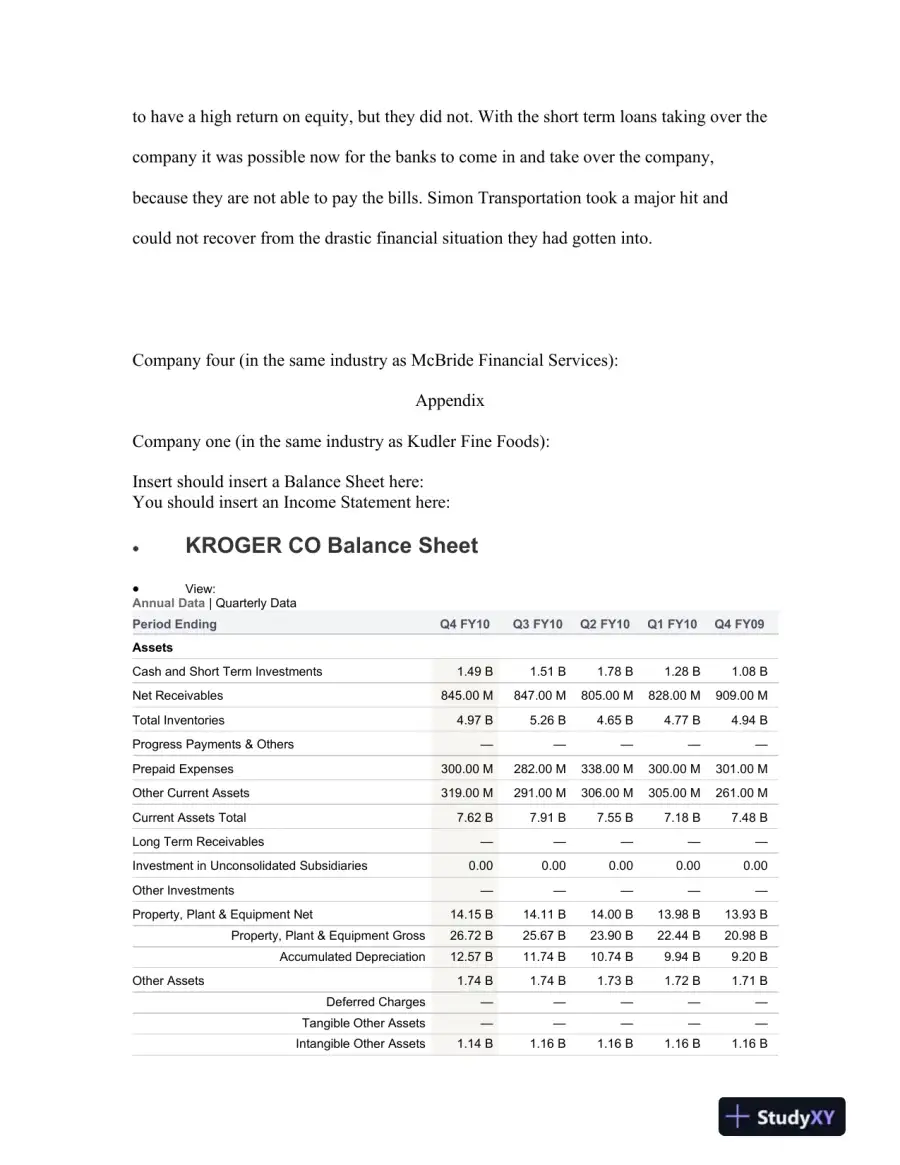 BSA/500 Week 4 Individual Assignment: Balance Sheet and Income Statement, page 4