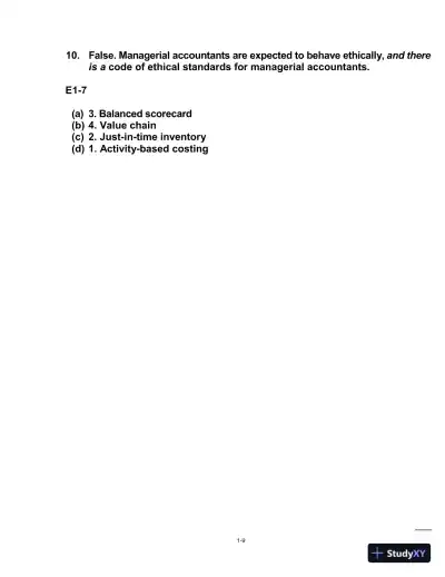 Managerial Accounting: Tools For Business Decision-Making, Third Canadian Edition Solution Manual - Page 10 preview image