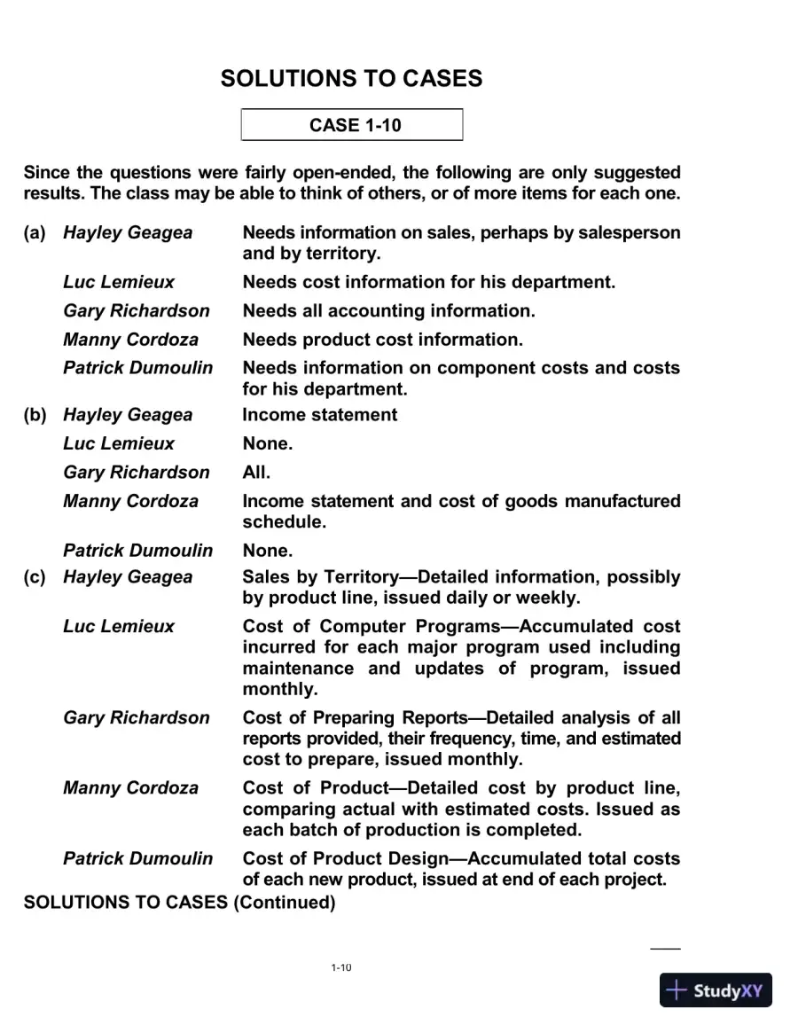Managerial Accounting: Tools For Business Decision-Making, Third Canadian Edition Solution Manual, page 11