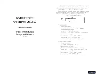 Solution Manual For Steel Structures: Design And Behavior, 5th Edition - Page 2 preview image
