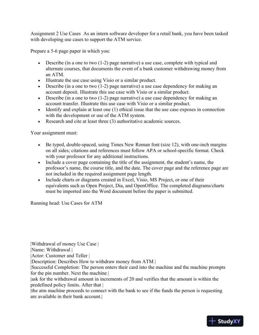 Use Cases for ATM System: Analysis, Design, and Ethical Considerations, page 3