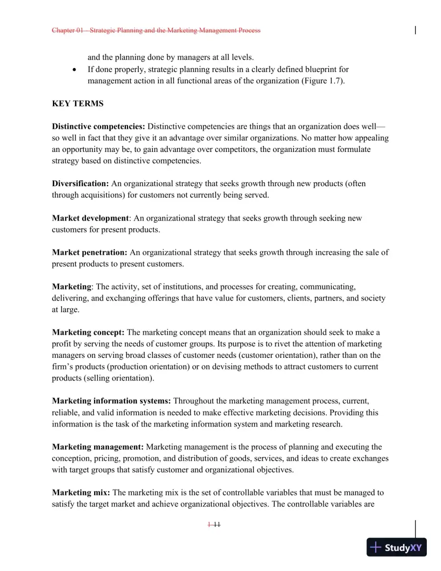 Class Notes For A Preface to Marketing Management, 14th Edition, page 12
