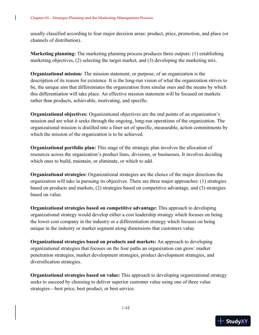 Class Notes For A Preface to Marketing Management, 14th Edition, page 13