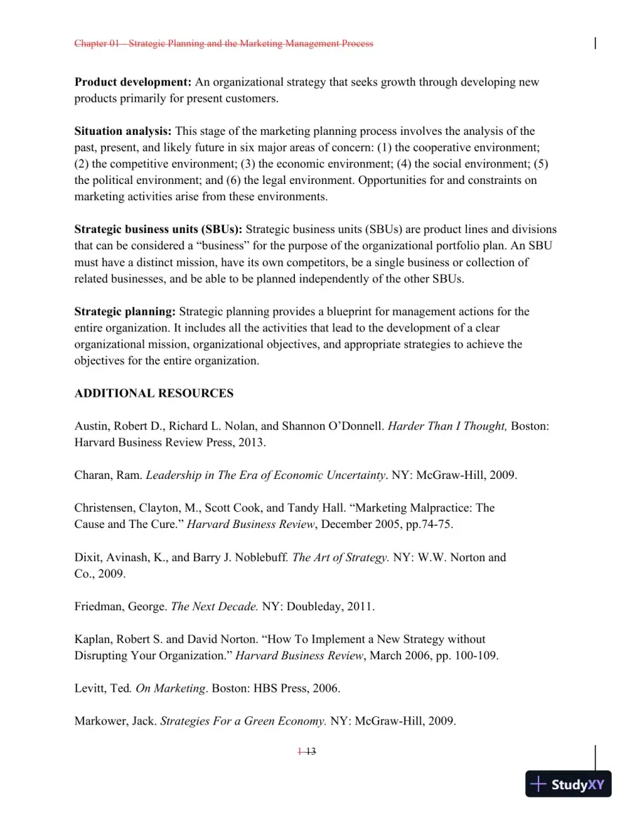 Class Notes For A Preface to Marketing Management, 14th Edition, page 14