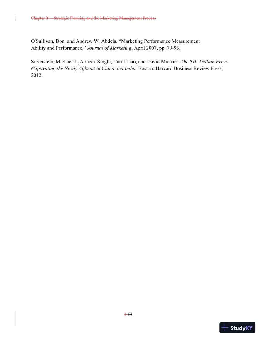 Class Notes For A Preface to Marketing Management, 14th Edition, page 15