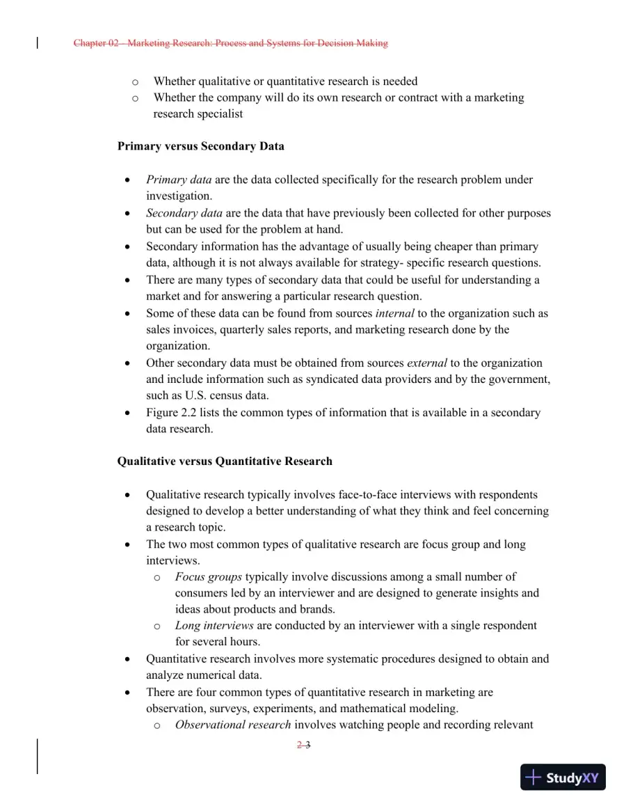 Class Notes For A Preface to Marketing Management, 14th Edition, page 18