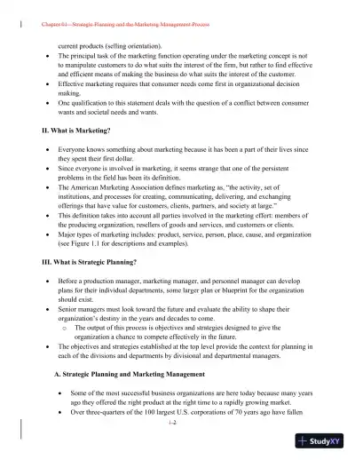 Class Notes For A Preface to Marketing Management, 14th Edition - Page 3 preview image