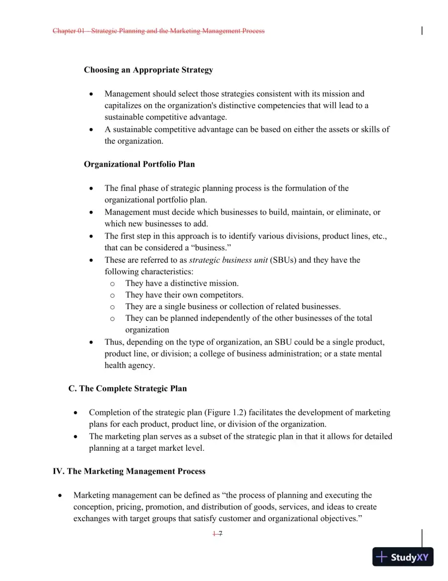 Class Notes For A Preface to Marketing Management, 14th Edition, page 8