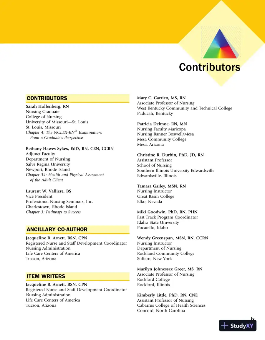 Saunders Comprehensive Review for the NCLEX-RN Examination (2010), page 11