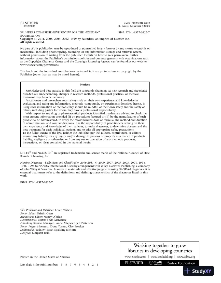 Saunders Comprehensive Review for the NCLEX-RN Examination (2010), page 6