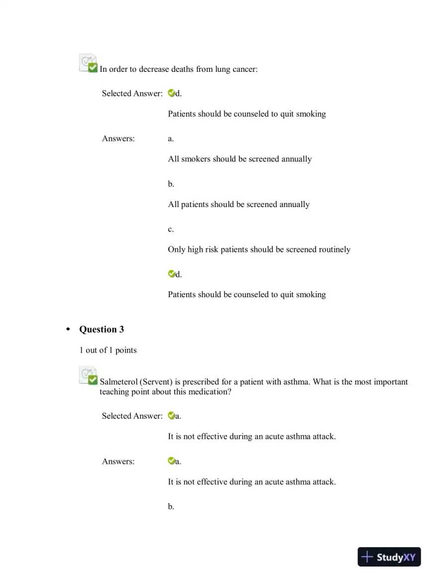 NRNP6531 Nursing Diagnosis Final Exam Revised Version With Answers (20 Solved Questions), page 3