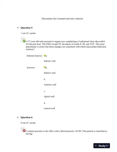 NRNP6531 Nursing Diagnosis Final Exam Revised Version With Answers (20 Solved Questions) - Page 5 preview image