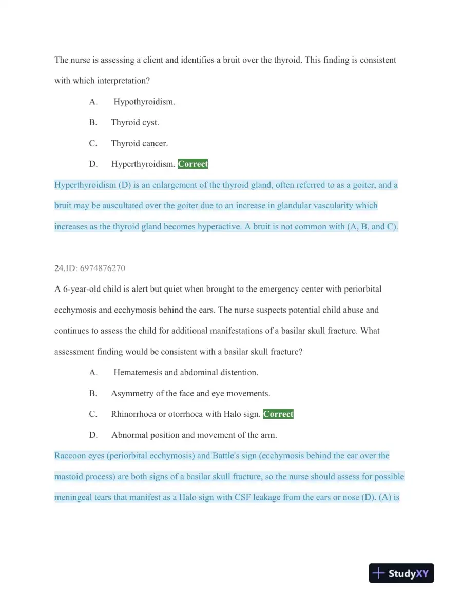 HESI Critical Care Practice Exam With Answers (75 Solved Questions), page 15