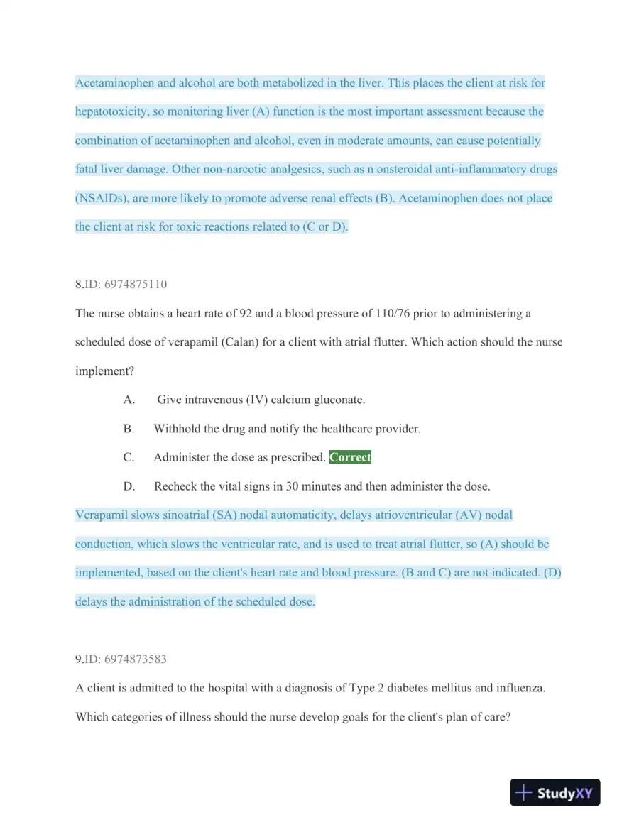 HESI Critical Care Practice Exam With Answers (75 Solved Questions), page 6