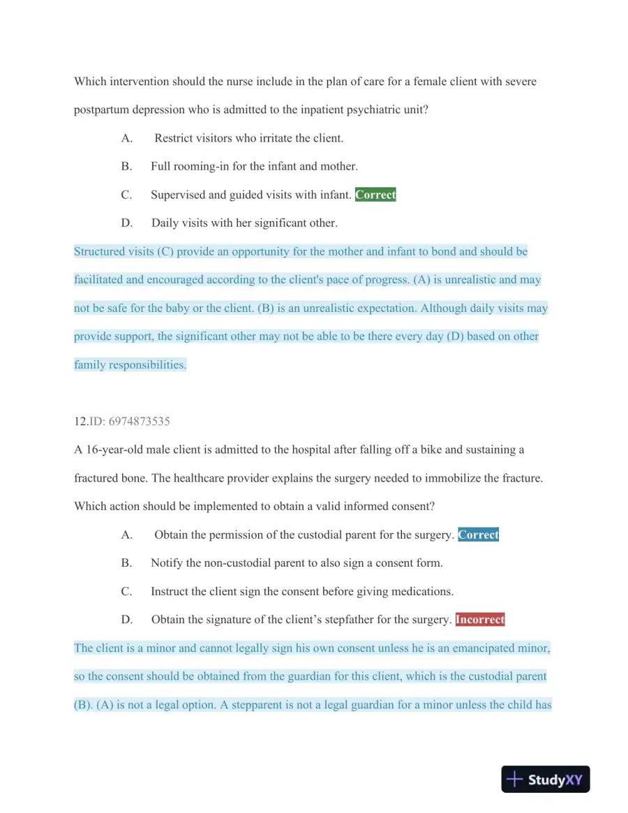 HESI Critical Care Practice Exam With Answers (75 Solved Questions), page 8