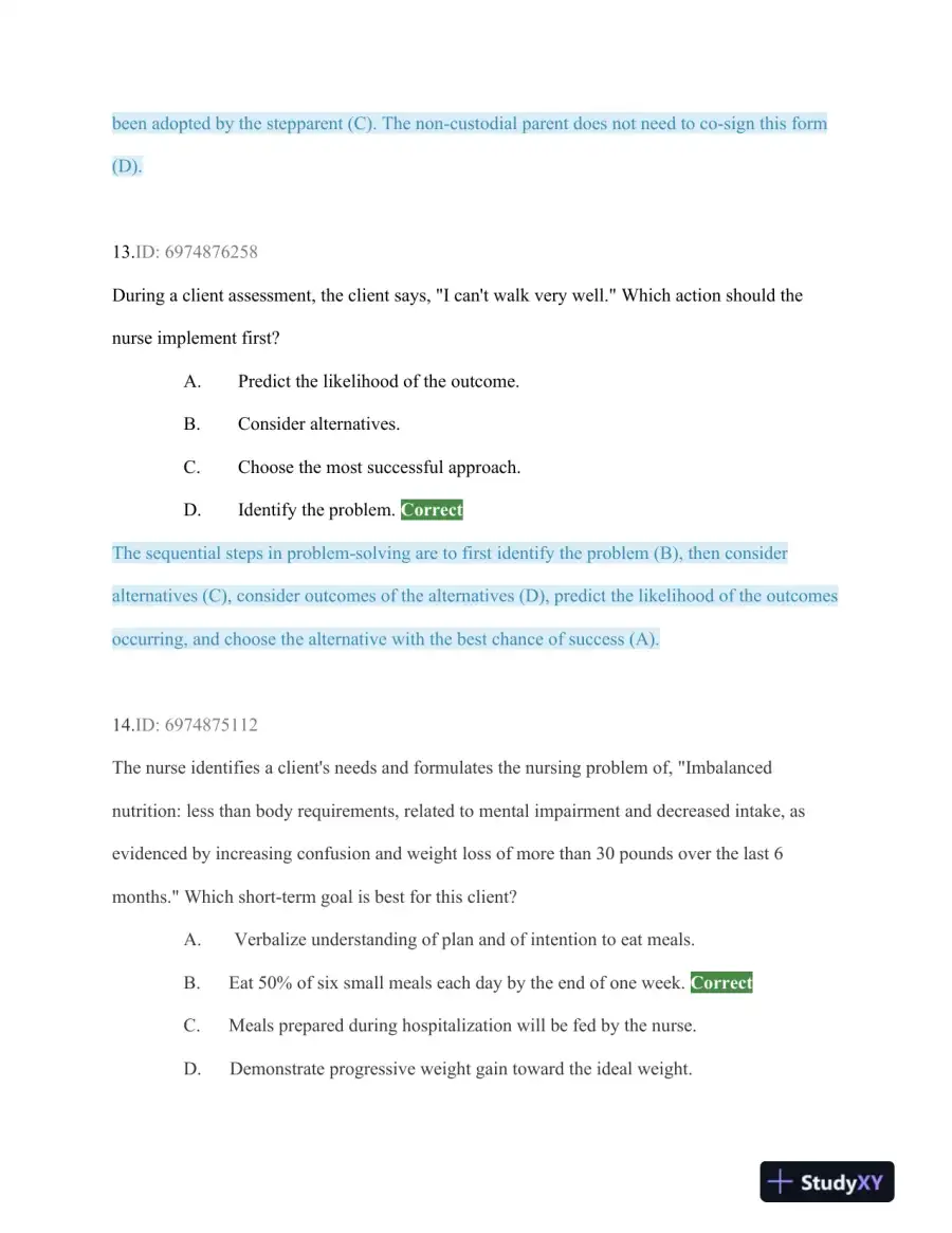 HESI Critical Care Practice Exam With Answers (75 Solved Questions), page 9