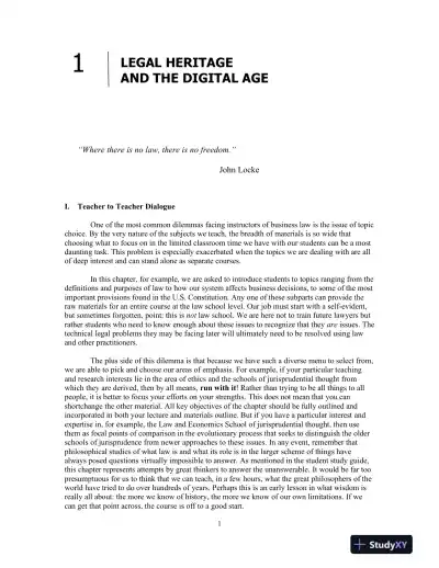 Lecture Notes for Business Law, 10th Edition - Page 1 preview image