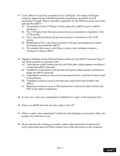 Test Bank for Genetics Essentials: Concepts and Connections, 3rd Edition - Page 13 preview image