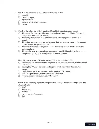 Test Bank for Genetics Essentials: Concepts and Connections, 3rd Edition - Page 28 preview image