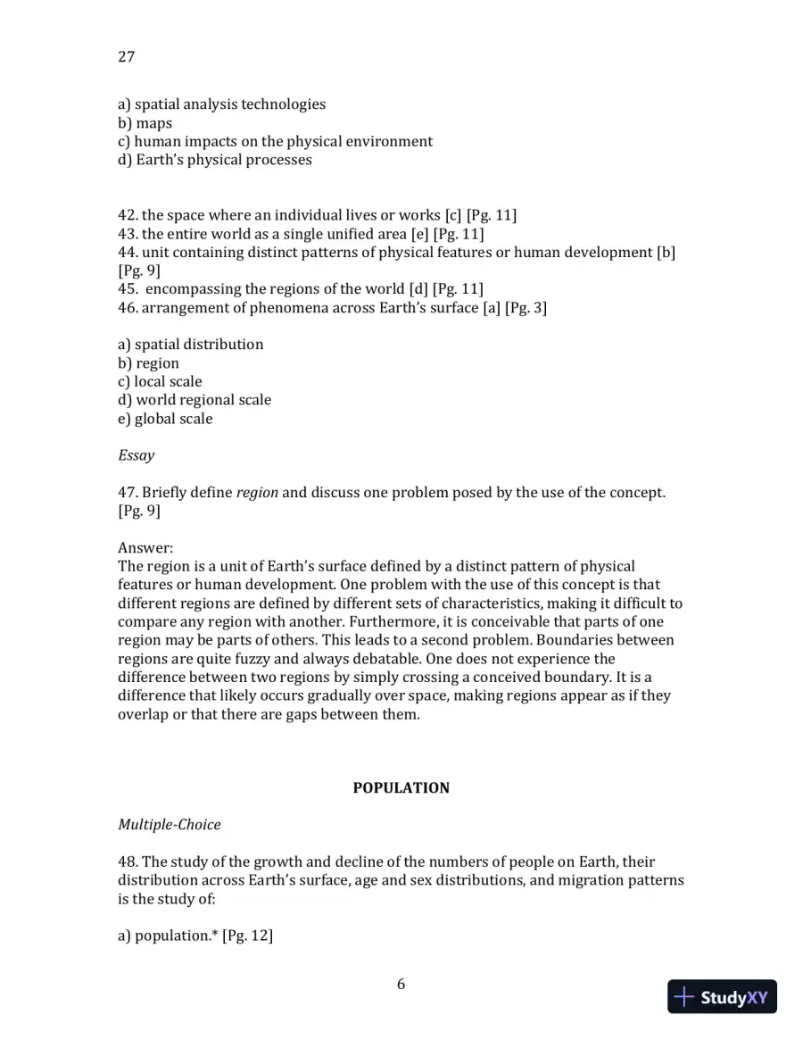 World Regional Geography without Subregions: Global Patterns, Local Lives Sixth Edition Solution Manual, page 7