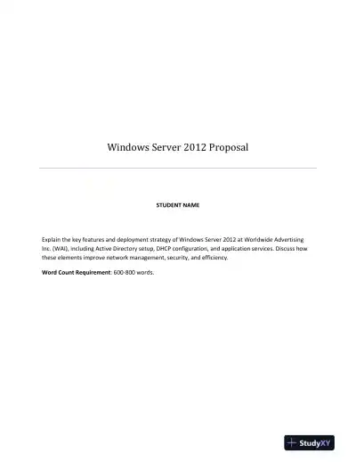 Windows Server 2012 Proposal - Page 1 preview image