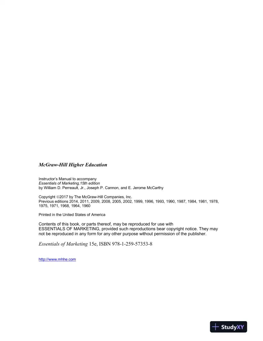 Solution Manual for Essentials of Marketing: A Marketing Strategy Planning Approach, 15th Edition, page 13