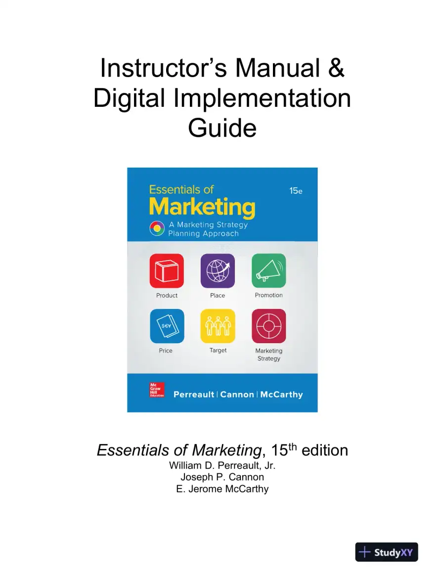 Solution Manual for Essentials of Marketing: A Marketing Strategy Planning Approach, 15th Edition, page 9