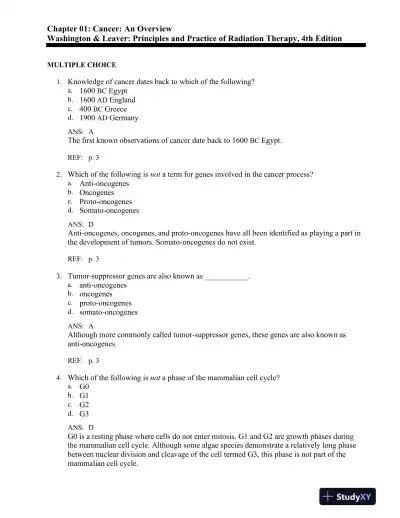 Principles and Practice of Radiation Therapy 4th Edition Test Bank - Page 1 preview image