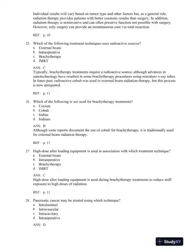Principles and Practice of Radiation Therapy 4th Edition Test Bank - Page 8 preview image