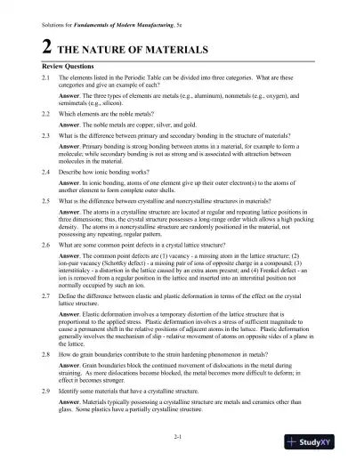 Solution Manual for Fundamentals of Modern Manufacturing: Materials, Processes, and Systems, 5th Edition - Page 10 preview image